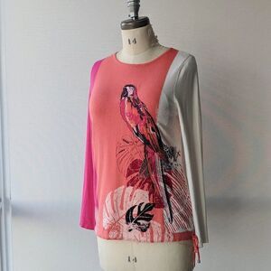 Gerry Weber Collection - Color Block Sweater with Embroidered Parrot